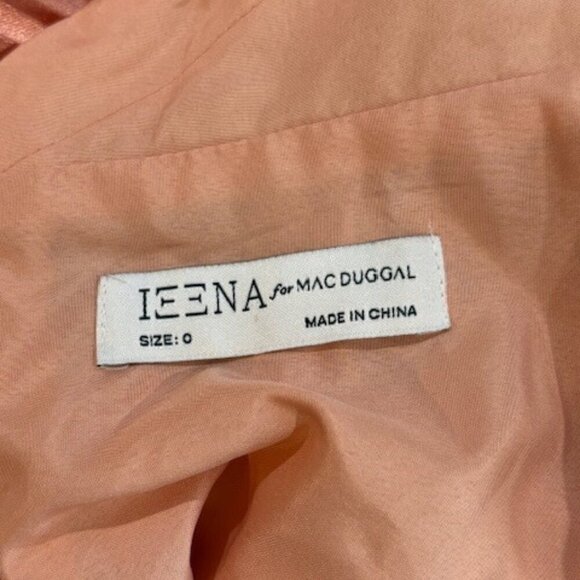 Ieena for Mac Duggal Rose Gold Plunge Neck Pleated Evening Gown – Size 0 – NWOT - Picture 8 of 12